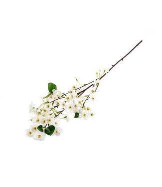 4A Branche de Fleurs de Cerisier Artificielle | Couleur : Blanc Naturel | Longueur ± 87 centimètres | Par 6 fleurs artificielles