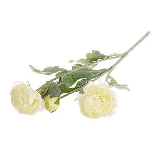 4A Renoncule Fleur Artificielle | Couleur : Blanc Naturel | Fleurs artificielles de renoncule | Longueur ± 50 centimètres | Par 6 fleurs artificielles