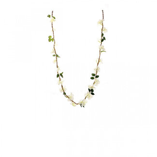 4A Appel Slinger Kunstbloem | Kleur: Naturelle Wit | Lengte ± 150 centimeter | Per slinger