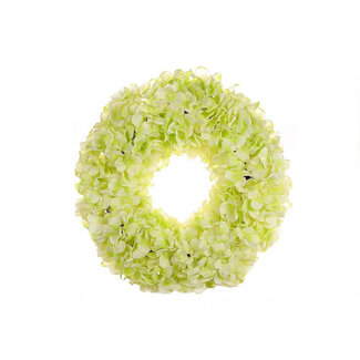 4A Couronne d'Hortensia en Soie | Couleur : Vert clair | Diamètre 30 centimètres | Par couronne