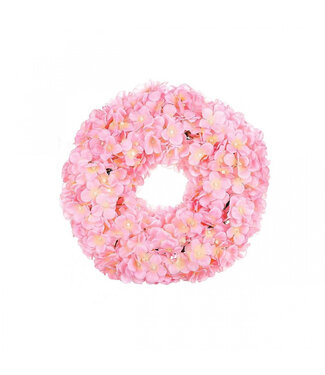 4A Silk Hydrangea Wreath | Colour: Pink | Diameter 30 centimetres | Per wreath