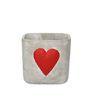 4A Keramik Blumentopf Pflanzengefäß Herz „Together“ | Farbe: Rot | Durchmesser 13 Zentimeter | Höhe 10,5 Zentimeter | Pro 8 Blumentöpfe