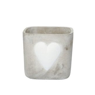 4A Ceramic Flower Pot Plant Pot Heart “Together” | Colour: Natural White | Diameter 13 centimetres | Height 10.5 centimetres | Per 8 flower pots