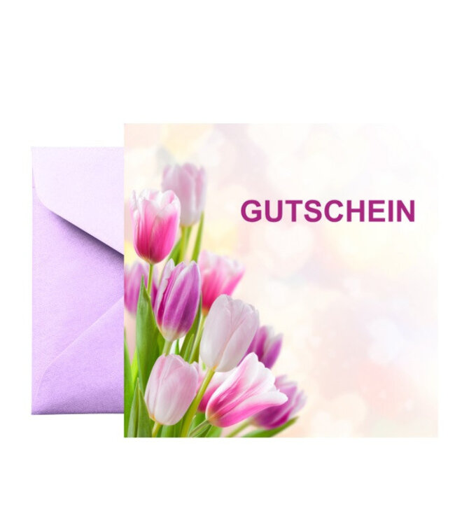 Gift Voucher with Tulip | Colour: Mixed Colours | Width 13 centimetres | Height 13 centimetres | Per 25 gift vouchers
