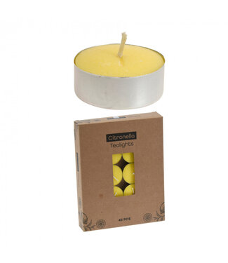 4A Citronella Tealight | Colour: Yellow | Diameter 38 millimetres | Per 40 tealights