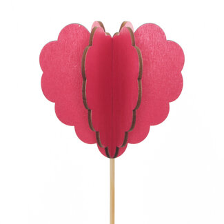 4A Cœur Lola Bijsteker | Couleur : Rouge | Longueur ±50 centimètres | Diamètre 8 centimètres | Par 25 bijstekers