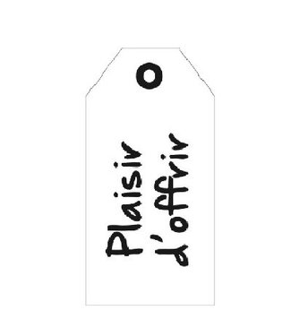 4A Label Card with French text “Plaisir d’offrir” | Colour: Natural White | Width 5 centimetres | Height 10 centimetres | Per 20 labels