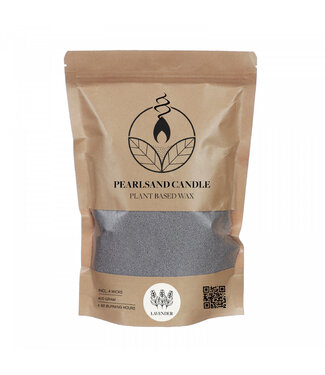 4A Pearlsand Perlmutt Kerzenwachs + 4 Dochte | Duft: Lavendel | Farbe: Grau | Pro 400 Gramm