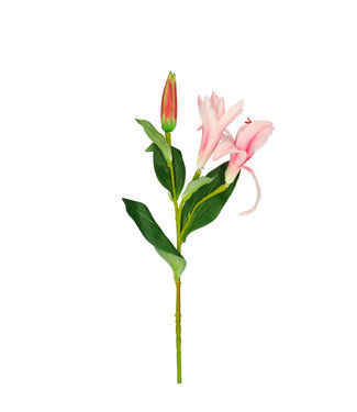 4A Lilie Kunstblume | Farbe: Hellrosa | Länge ± 79 Zentimeter | Pro 6 Kunstblumen