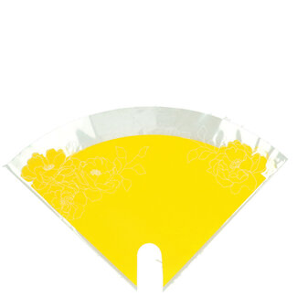 4A Kraft Moon Kraft-look Covers with Flowers | Colour: Yellow | Length 30 centimetres | Width 30 centimetres | Per 50 covers