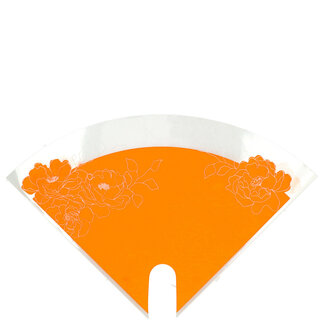 4A Housses Kraft Moon Aspect Kraft avec Fleurs | Couleur : Orange | Longueur 30 centimètres | Largeur 30 centimètres | Par 50 housses