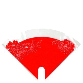 4A Housses Kraft Moon Aspect Kraft avec Fleurs | Couleur : Rouge | Longueur 30 centimètres | Largeur 30 centimètres | Par 50 housses