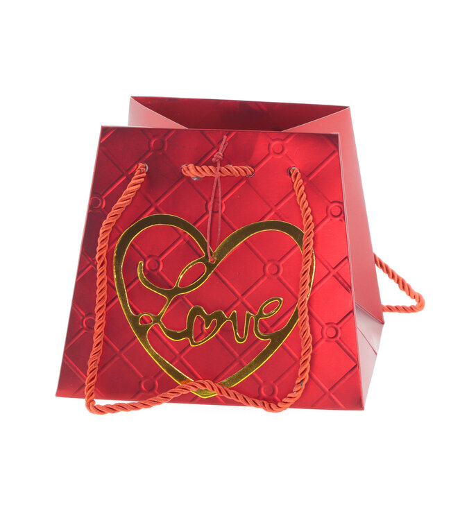 Sac “Posh love” | Couleur : Rouge | Longueur 13 - 17 centimètres | Largeur 13 - 17 centimètres | Hauteur 15 centimètres | Par 10 sacs