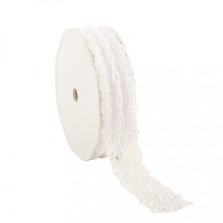 4A Natural White Lace Ribbon Flower Motif | Width 25 millimetres | Length 15 metres | Per piece