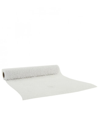 4A Chemin de table motif Nid d'abeille "Honeycomb" | Couleur : Blanc Naturel | Largeur 28 centimètres | Longueur 2,5 mètres | Par chemin de table