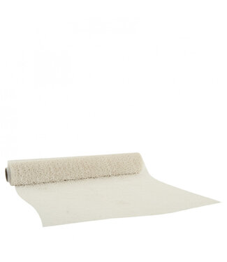 4A Chemin de table motif Nid d'abeille “Honeycomb” | Couleur : Crème | Largeur 28 centimètres | Longueur 2,5 mètres | Par chemin de table