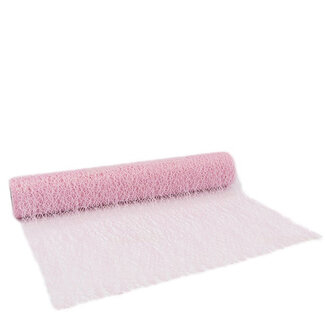 4A Tafelloper Honingraat motief “Honeycomb” | Kleur: Lichtroze | Breedte 28 centimeter | Lengte 2.5 meter | Per tafelloper