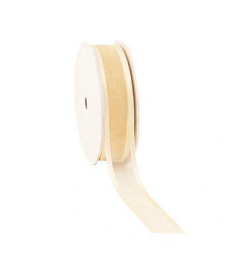 4A Cremefarbenes Organza-Satinband | Breite 25 Millimeter | Länge 25 Meter | Pro Stück