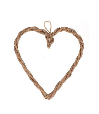 4A Twisted Twig Heart Pendant | Colour: Light Brown | Length 25 centimetres | Width 25 centimetres | Diameter 2 centimetres | Per 10 hearts