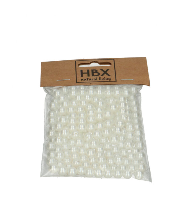 Dekorationsperlen | Farbe: Naturweiß | Durchmesser 8 Millimeter | Pro 50 Gramm bestellbar