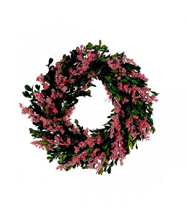 Couronne de Rêve de Printemps en Soie | Couleur : Rose | Diamètre 40 centimètres | Par couronne