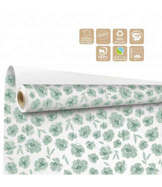 4A Paper on roll "Aube" | Colour: White Green | Width 80 centimetres | Length 40 metres | Per roll