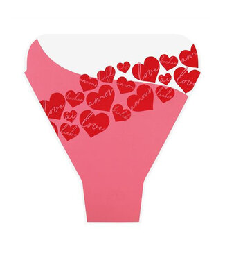 4A Flower cover "All love" | Colour: Pink | Length 50 centimetres | Width 44 centimetres | Height 12 centimetres | Per 50 covers