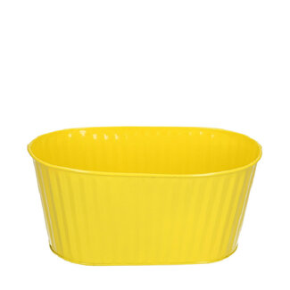 4A Zinc Container Flower Pot Plant Pot “Ferre” | Colour: Yellow | Height 10 centimetres | Length 22 centimetres | Width 12 centimetres | Per 10 containers