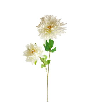 4A Dahlie Kunstblume | Farbe: Naturweiß | Länge ± 80 Zentimeter | Pro 10 Kunstblumen