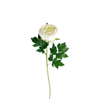 4A Pioenroos Kunstbloem | Kleur: Crèmekleurig | Lengte ± 65 centimeter | Per 10 kunstbloemen