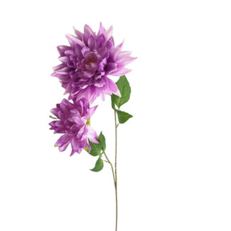 4A Dahlia Fleur Artificielle | Couleur : Violet | Longueur ± 80 centimètres | Par 10 fleurs artificielles