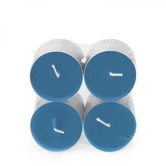 4A Duftkerze Maxi-Teelicht „Sunrise“ | Farbe: Blau | Pro 8 Maxi-Teelichter
