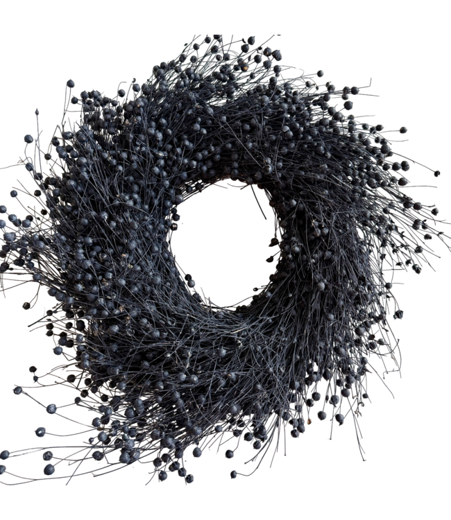 Couronne de Lin Noir Ø 30 centimètres
