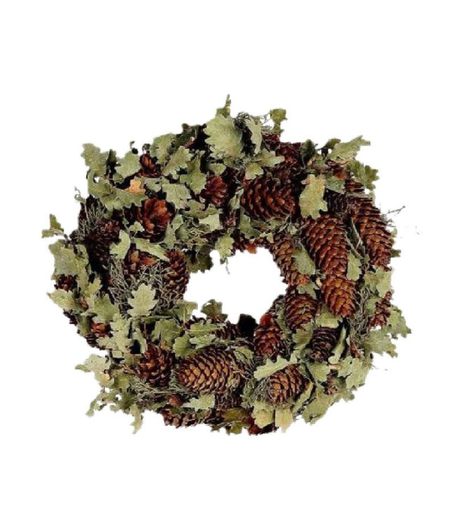 Couronne de Pommes de Pin Kamule | Couleur : Bleu Vert | Diamètre 35 centimètres | Par couronne