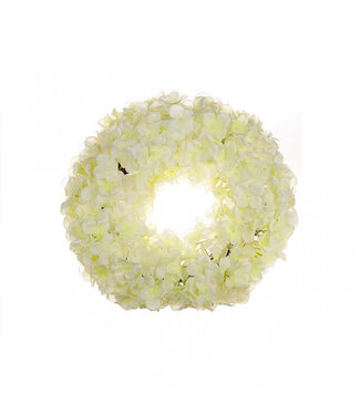 4A Couronne d'Hortensia en Soie | Couleur : Crème | Diamètre 30 centimètres | Par couronne