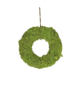 4A Couronne de mousse de renne | Couleur : Vert | Diamètre 20 centimètres | Par couronne