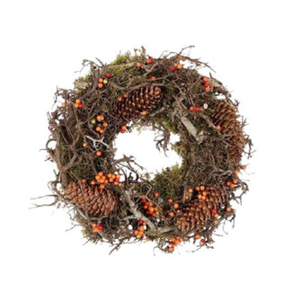 4A Bonsai Kiefer Kranz | Farbe: Orange | Durchmesser 30 Zentimeter | Pro Kranz