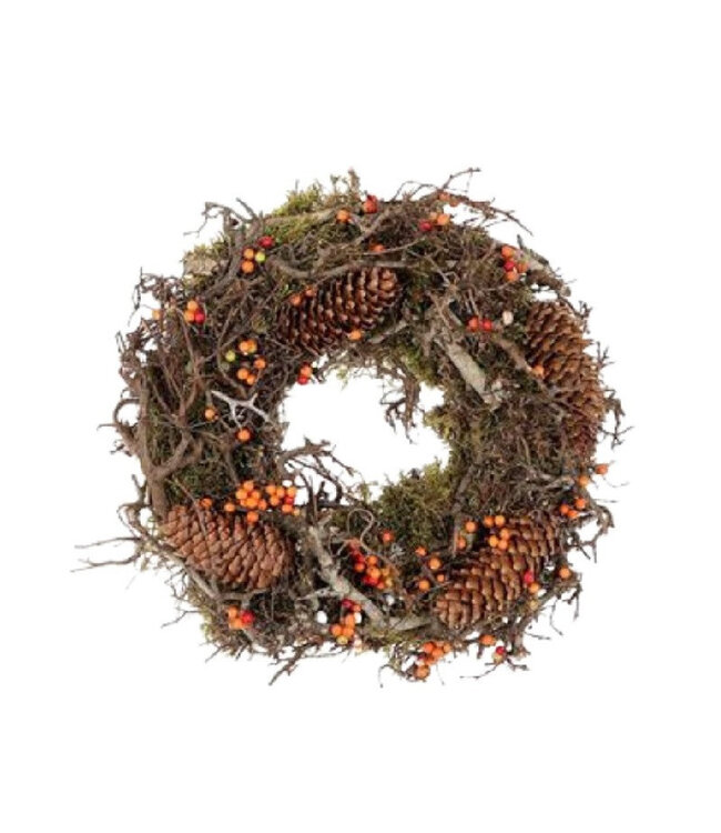 Couronne de pin bonsaï | Couleur : Orange | Diamètre 30 centimètres | Par couronne