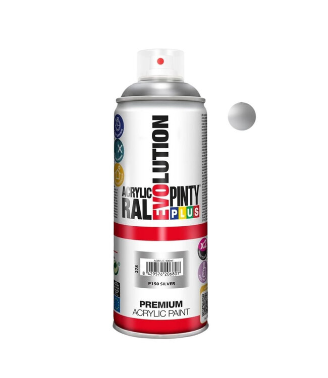 Peinture en spray acrylique "Brite Silver" | Couleur : Argenté | Contenu 400 millilitres | À commander par aérosol