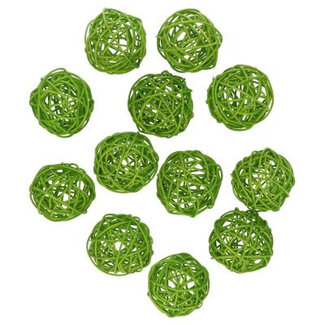 4A Rattan Ball | Colour: Light Green | Diameter 6 centimetres | Per 12 balls