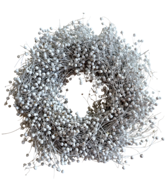 Dutch Dried Couronne de lin | Couleur : Blanc | Diamètre 30 centimètres