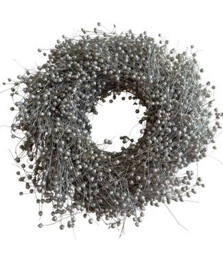 Dutch Dried Vlaskrans | Kleur: Wit Platina | Diameter 30 centimeter