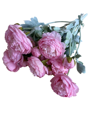 Dutch Dried Ranunkel-Kunstblumenstrauß | Farbe: Hellrosa | Länge: 50 Zentimeter | Pro 5 Blumen
