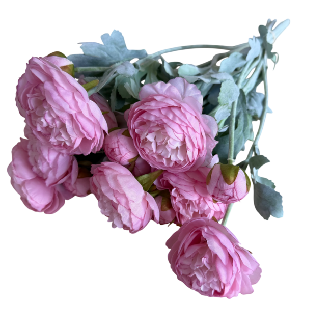 Ranunkel-Kunstblumenstrauß | Farbe: Hellrosa | Länge: 50 Zentimeter | Pro 5 Blumen