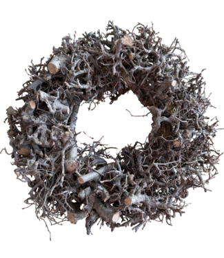 Dutch Dried Natural Wood Root Wreath | Colour: Natural Brown | Diameter 30 centimetres