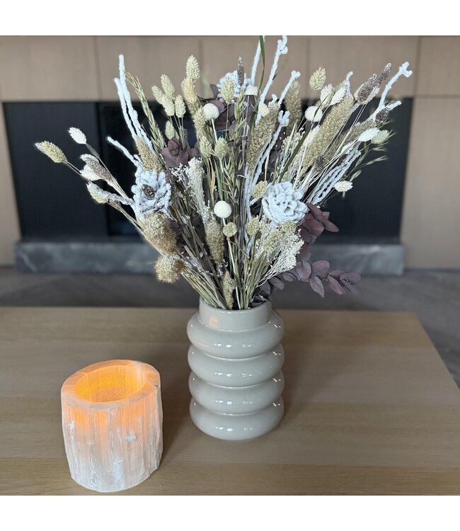 Boeket droogbloemen Artic Winter | Lengte ± 55 centimeter | Met winters gekleurde droogbloemen