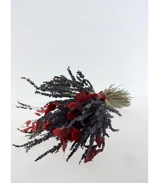 Dutch Dried Boeket droogbloemen "Speciaal voor jou" | Lengte ± 35 centimeter | Met gedroogde Eucalyptus, Lavendel en rode Craspedia's