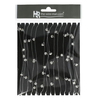 4A Draad met Diamantjes | Kleur: Zilverkleurig | Diameter diamantjes 5 millimeter | Lengte 5 meter | Per stuk