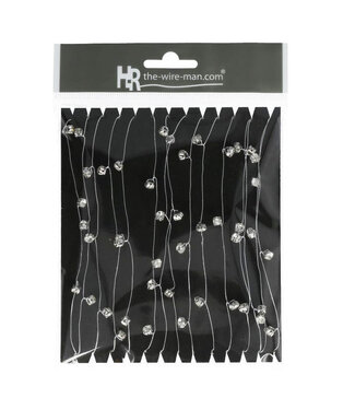 4A Draad met Diamantjes | Kleur: Zilverkleurig | Diameter diamantjes 5 millimeter | Lengte 5 meter | Per stuk