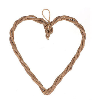 4A Twisted Twig Heart Pendant | Colour: Brown | Length 45 centimetres | Width 45 centimetres | Diameter 3 centimetres | Per 6 hearts